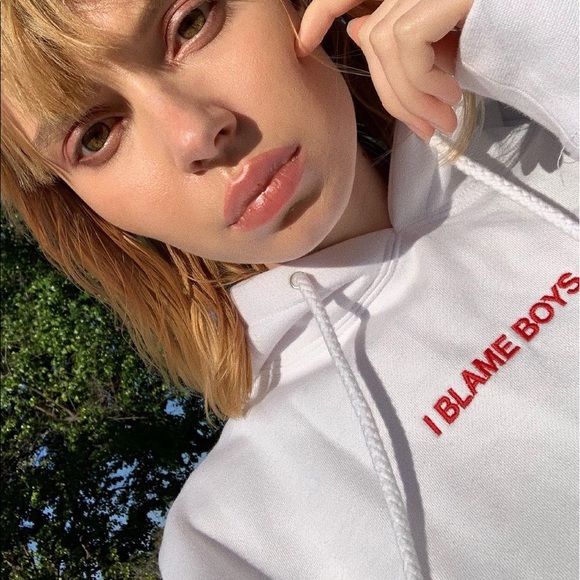 I Blame Boys white hooded sweatshirt - Picture 1 of 5